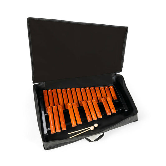 25 Notes Xylophone Wooden Percussion Educational Instrument with 2 Mallets