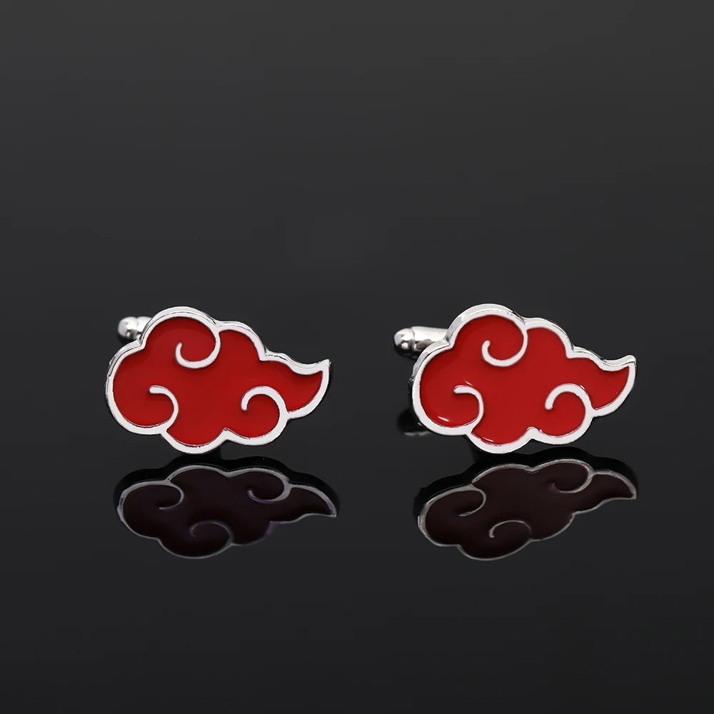 Wholesale Red Cloud Cufflinks Anime Cuff Links for Shirt Suit Blouse Clothes Sleeve Button Mens Jewelry Accessories