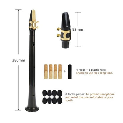 1-Hole Mini Pocket Saxophone ABS with Alto Mouthpiece Ligature Reeds Pads Finger Charts Carrying Bag