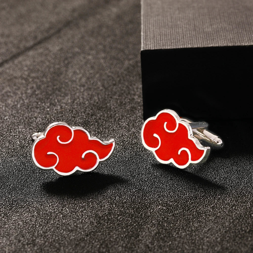 Wholesale Red Cloud Cufflinks Anime Cuff Links for Shirt Suit Blouse Clothes Sleeve Button Mens Jewelry Accessories