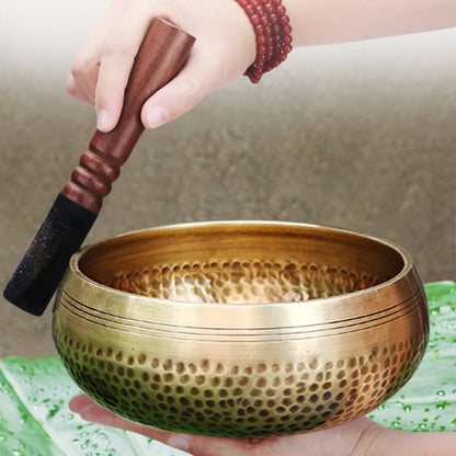 Nepal Handmade Tibet Buddha Sound Bowl Yoga Meditation Chanting Bowl Brass Chime Handicraft Music Therapy Tibetan Singing Bowl