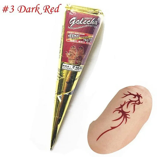 Black Henna Body Paint Arts Temporary Flash Tattoo Paste Cones Sexy Tattoo Indian Wedding Paint for Tattoo Supplies