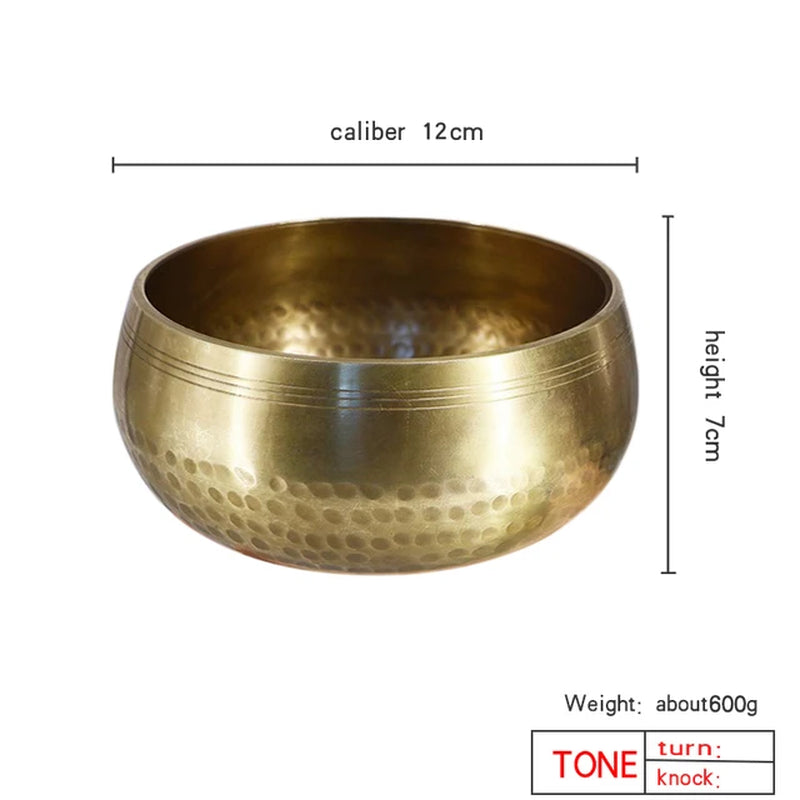 Nepal Handmade Tibet Buddha Sound Bowl Yoga Meditation Chanting Bowl Brass Chime Handicraft Music Therapy Tibetan Singing Bowl