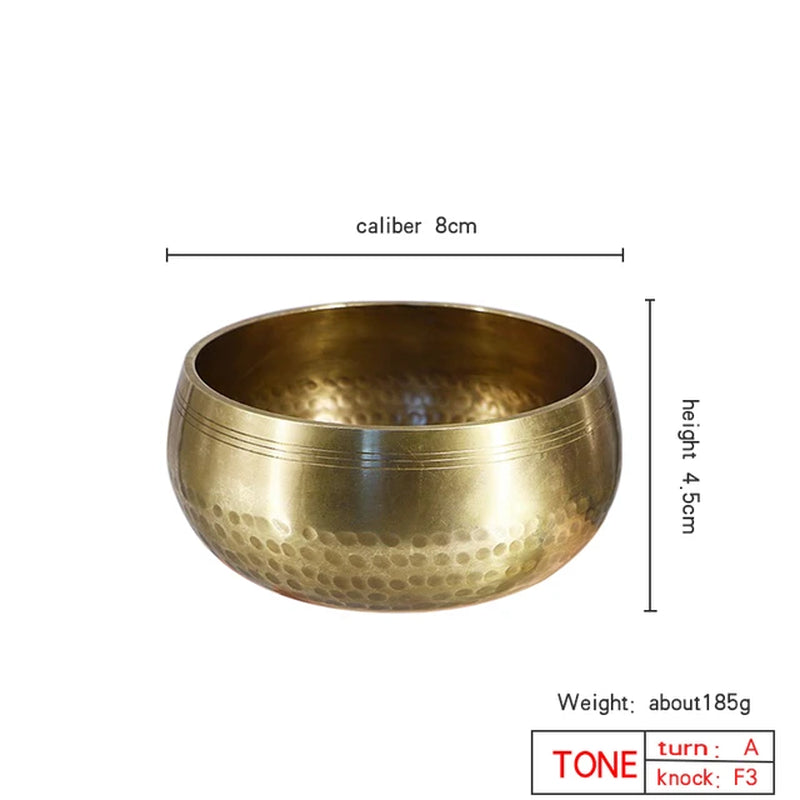 Nepal Handmade Tibet Buddha Sound Bowl Yoga Meditation Chanting Bowl Brass Chime Handicraft Music Therapy Tibetan Singing Bowl