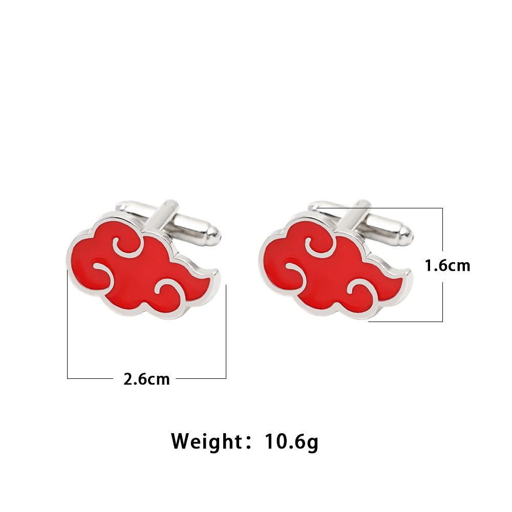 Wholesale Red Cloud Cufflinks Anime Cuff Links for Shirt Suit Blouse Clothes Sleeve Button Mens Jewelry Accessories