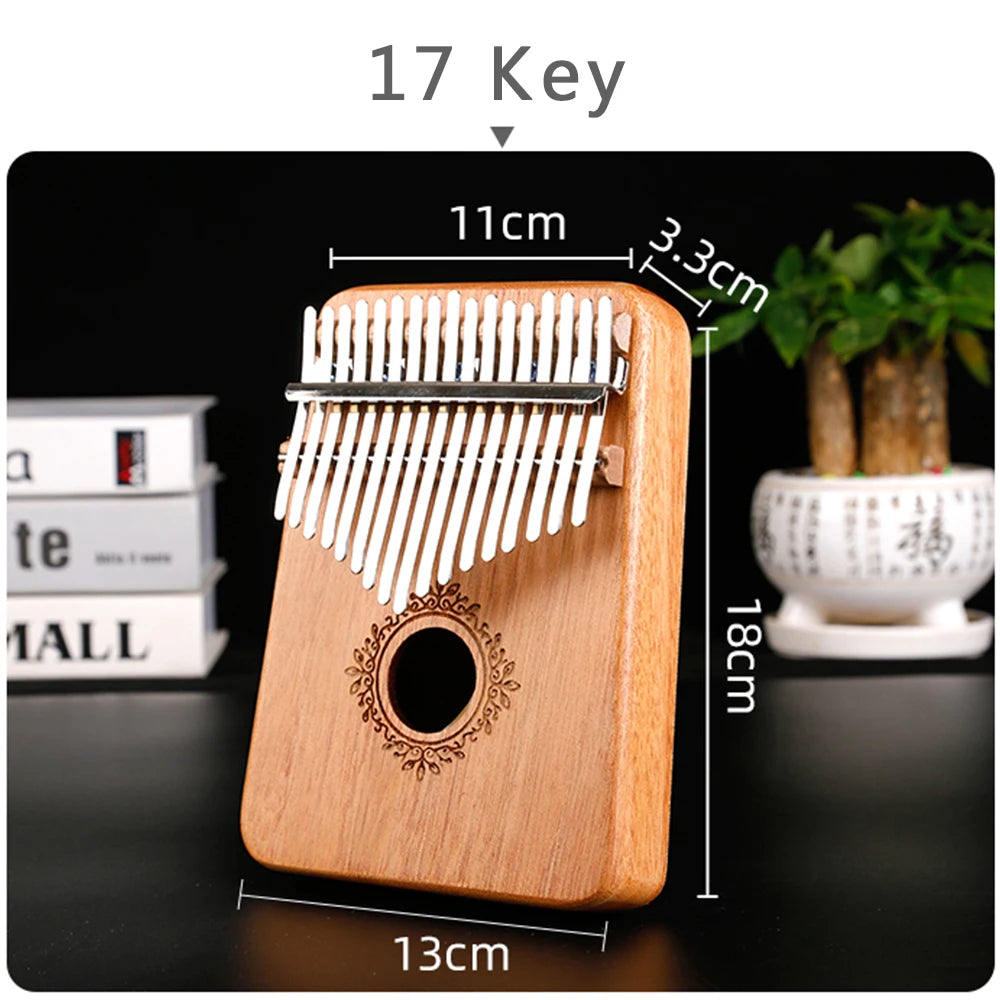 Kalimba Music Instrument Thumb Piano 17 Keys Mahogany Wood Finger Piano Combinations Gifts for Kids Portable Mbira Finger Piano