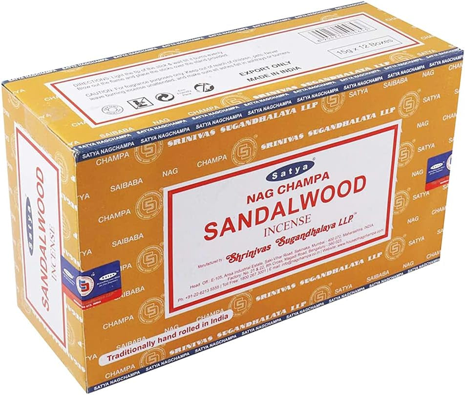 Sandalwood Incense Sticks - Total 180 Insence-Sticks and Incense Stick Holder Bundle Insence Insense Satya Incense