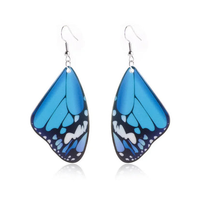 2021 New Acrylic Butterfly Wing Pendant Earrings Women Bohemian Jewelry Ear Hook Party Jewelry Gift