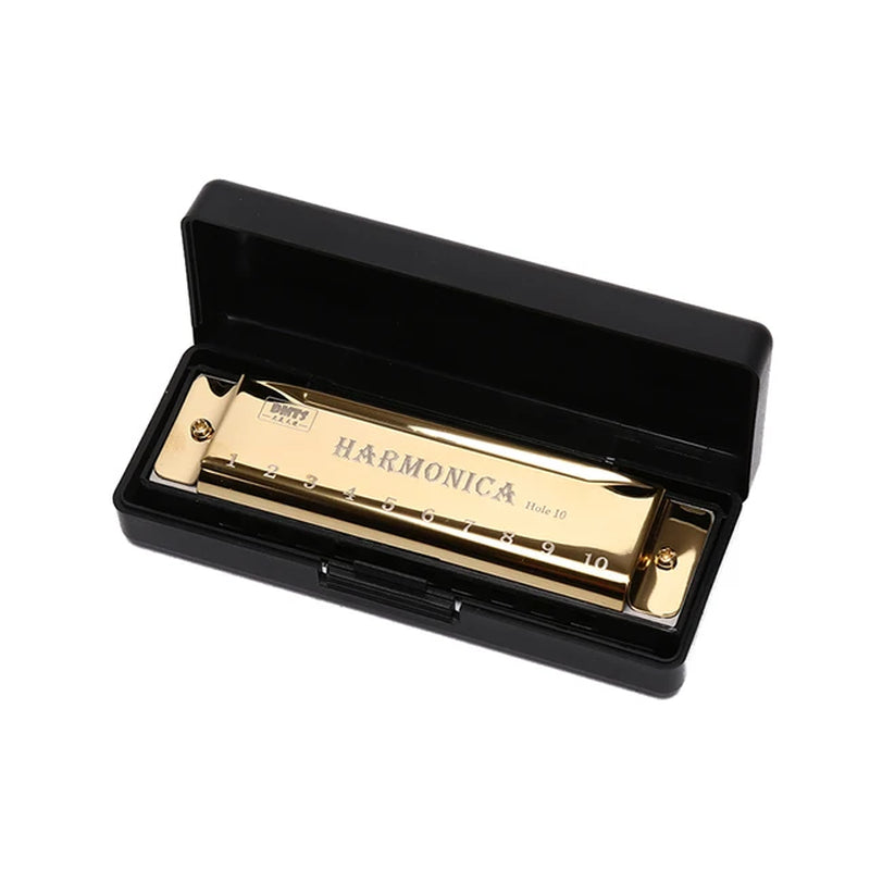 10 Holes Swan Harmonica Diatonic Blues Harp Woodwind Music Instrument Mouth Organ for Rock Country Folk Jazz Melodica