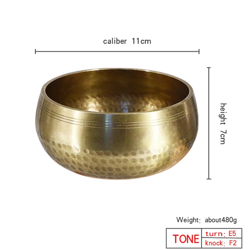 Nepal Handmade Tibet Buddha Sound Bowl Yoga Meditation Chanting Bowl Brass Chime Handicraft Music Therapy Tibetan Singing Bowl