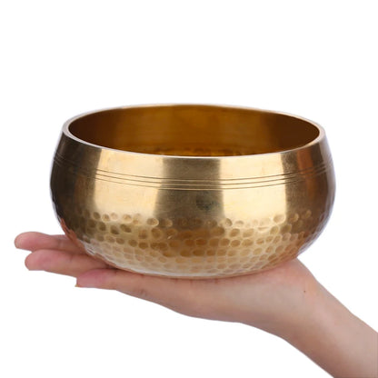 Nepal Handmade Tibet Buddha Sound Bowl Yoga Meditation Chanting Bowl Brass Chime Handicraft Music Therapy Tibetan Singing Bowl