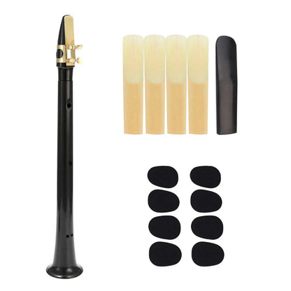 1-Hole Mini Pocket Saxophone ABS with Alto Mouthpiece Ligature Reeds Pads Finger Charts Carrying Bag