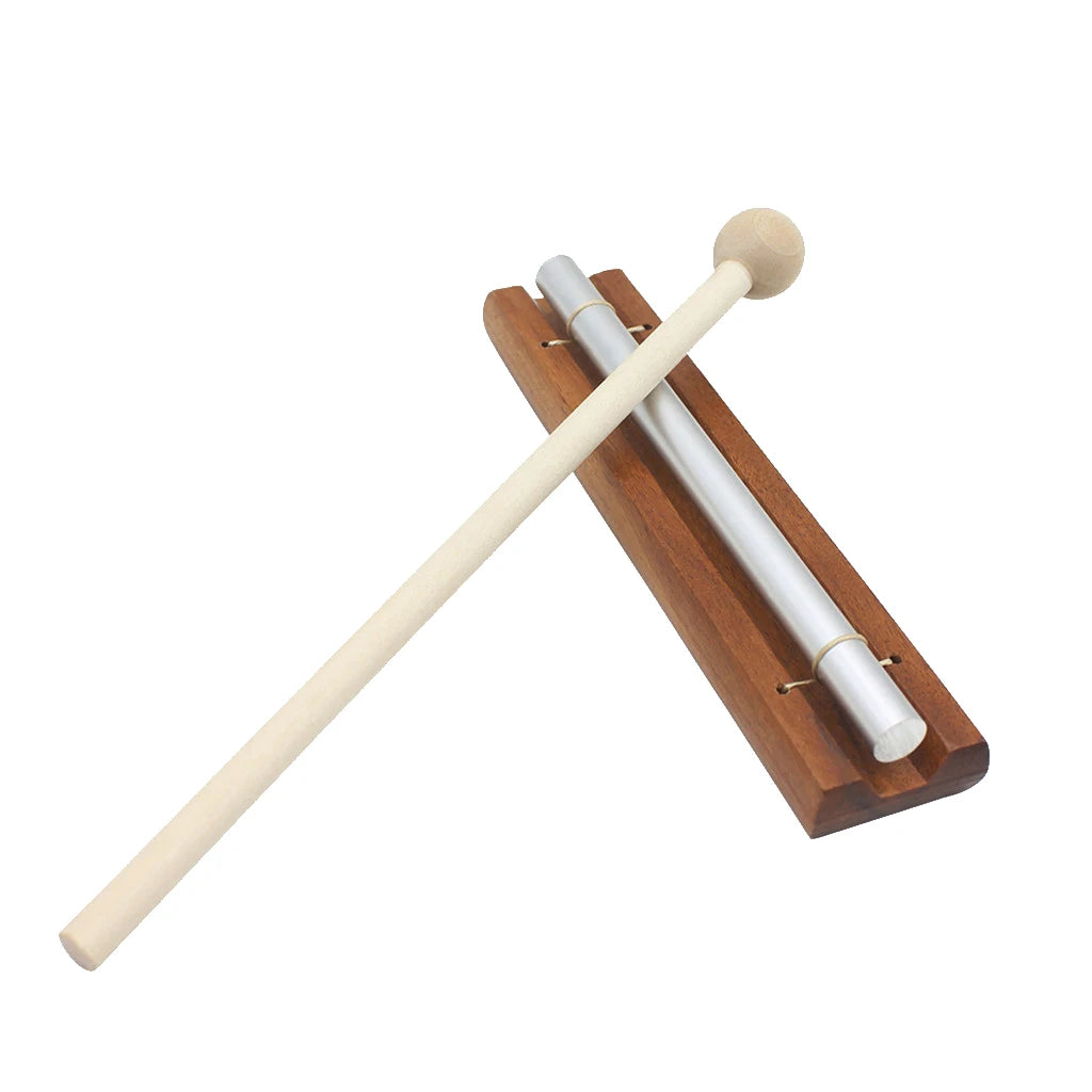 Wooden Base 1 Pc Solo Mini Meditation Chime W/ Mallet Percussion Instrument