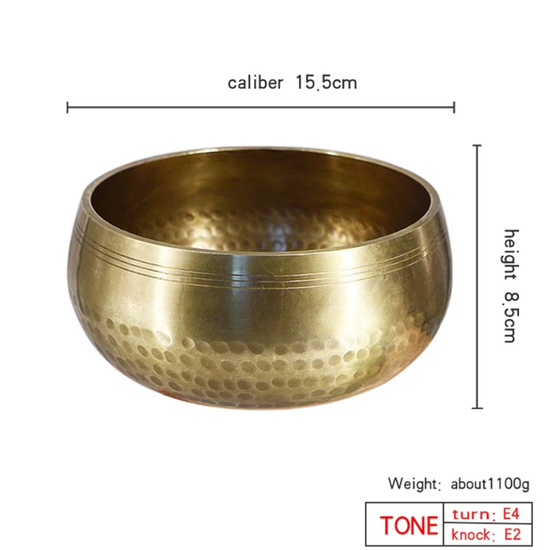 Nepal Handmade Tibet Buddha Sound Bowl Yoga Meditation Chanting Bowl Brass Chime Handicraft Music Therapy Tibetan Singing Bowl