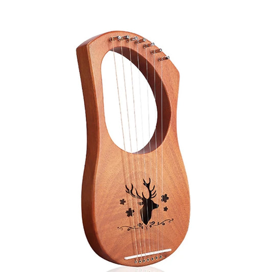 Wooden Mahogany Lyre Harp with Tuning Tool for Beginner Musical Instrument 19 Strings 16 Strings