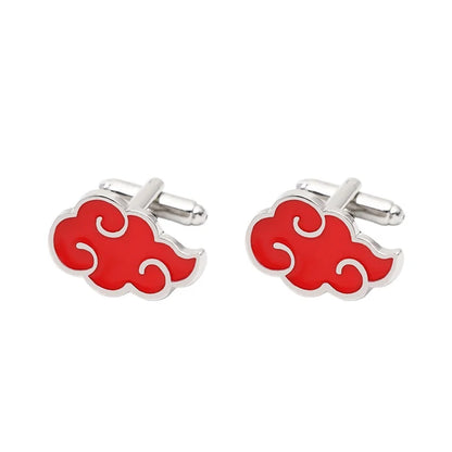 Wholesale Red Cloud Cufflinks Anime Cuff Links for Shirt Suit Blouse Clothes Sleeve Button Mens Jewelry Accessories