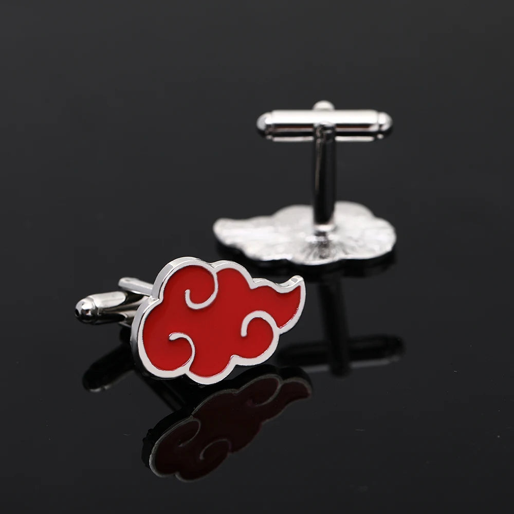 Wholesale Red Cloud Cufflinks Anime Cuff Links for Shirt Suit Blouse Clothes Sleeve Button Mens Jewelry Accessories