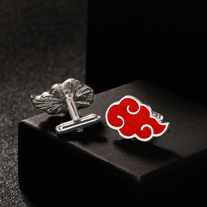 Wholesale Red Cloud Cufflinks Anime Cuff Links for Shirt Suit Blouse Clothes Sleeve Button Mens Jewelry Accessories