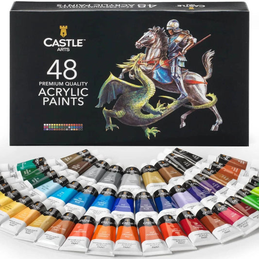 48 X 22Ml Acrylic Paint Set | All-Inclusive Set for Beginners, Adult Artists | Quality Intense Colors | Smooth to Use on Range of Surfaces | in Impressive Presentation Box